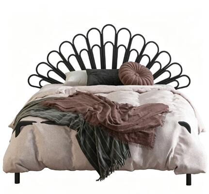 Modern Nordic Metal Bed Frame Minimalist Princess Style Iron Bed for Bedroom Furniture, Available in 1.5m and 1.8m Sizes