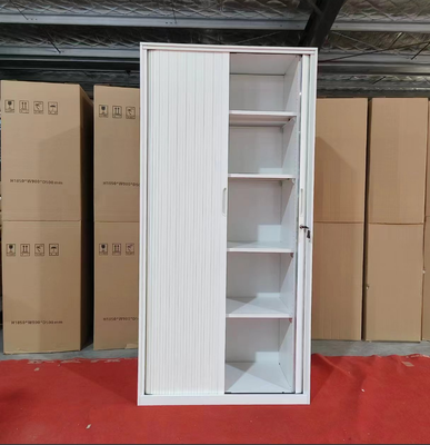 Knock Down Steel Tambour Door Archiefkas met smalle zijkant 1850mm Metalen kantooropslagkas voor documenten en bestanden organisatie