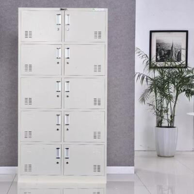10 Door Metal Locker Cabinet with Multiple Compartments for Office and Employee Storage