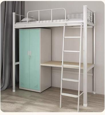 Steel Student Bunk Bed with Built-in Desk and Wardrobe for Dormitory Rooms